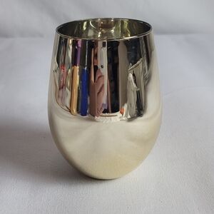 Glass Metallic Look Stemless Wine Glass